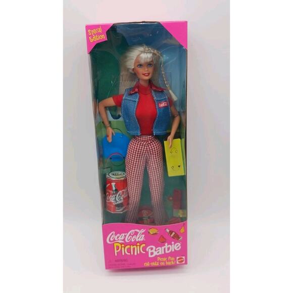 1997 Coca Cola Picnic Barbie Doll Mattel 19626 Blonde Special Edition - Picture 1 of 11